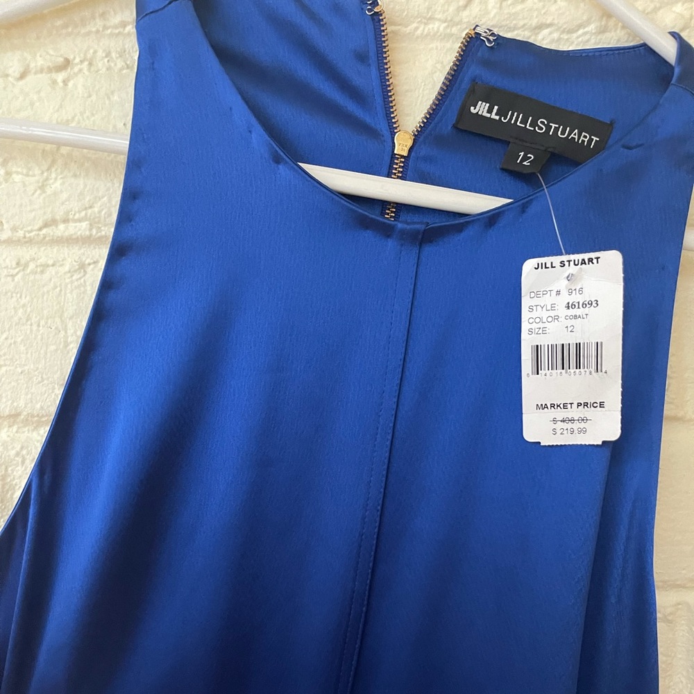 Jill Stuart silk midi cocktail dress- cobalt blue. Never worn, Witt tags